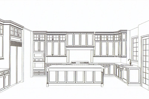 Example of a kitchen design rendering