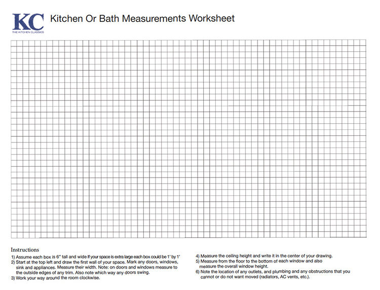 Graph paper to draw your NJ or NY kitchen to scale