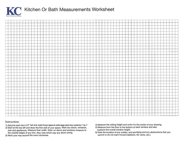 Graph paper to draw your NJ or NY kitchen to scale