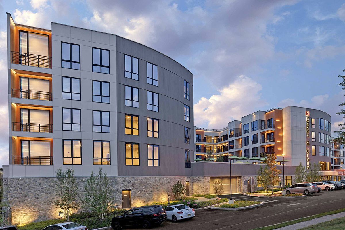 The exterior of an apartment building in Orange, New Jersey